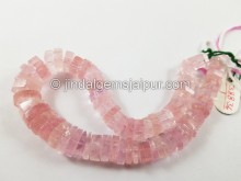 Pink Morganite Step Cut Roundelle Beads